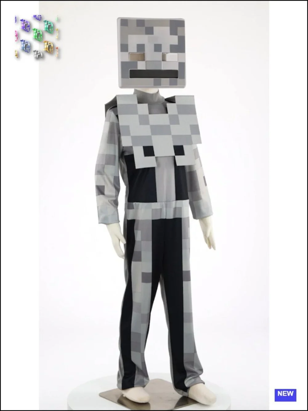 Kids Minecraft Skeleton Costume - 100% Polyester - Officially Licensed Cosplay